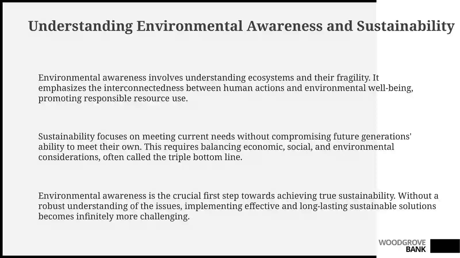 Environmental awareness and sustainability 3