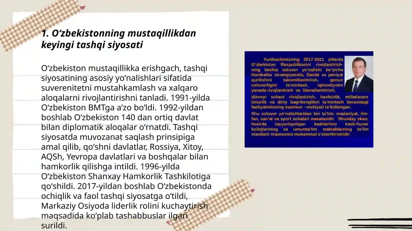Oʻzbekistonda Tashqi siyosat faoliyati konsepsiyasi 3