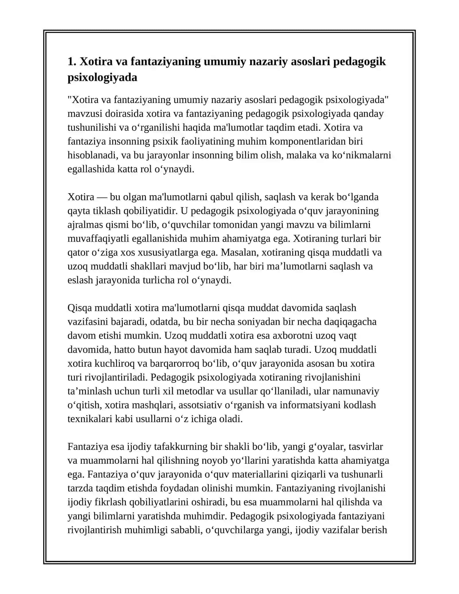 Xotirani O'rganish Metodlari 3