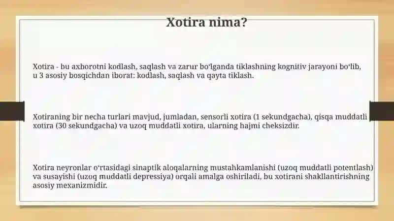 Xotira va tafakkur 3