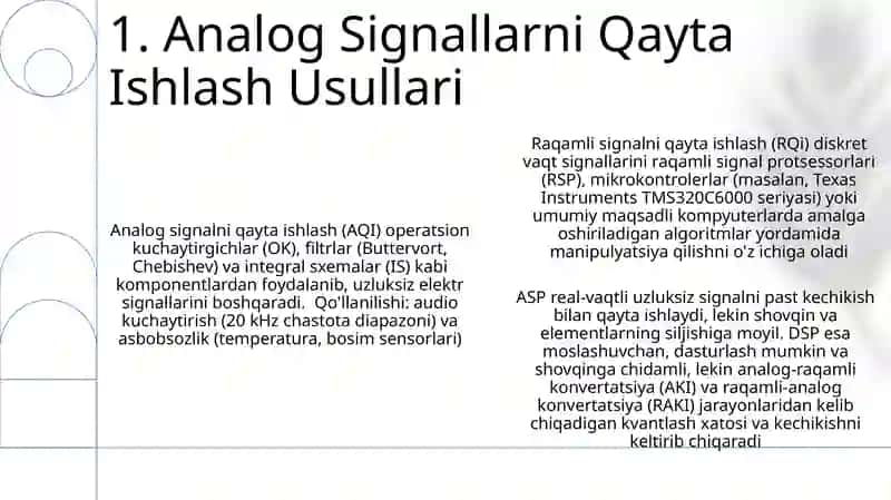 Analog va raqamli signallarni qayta ishlash 3