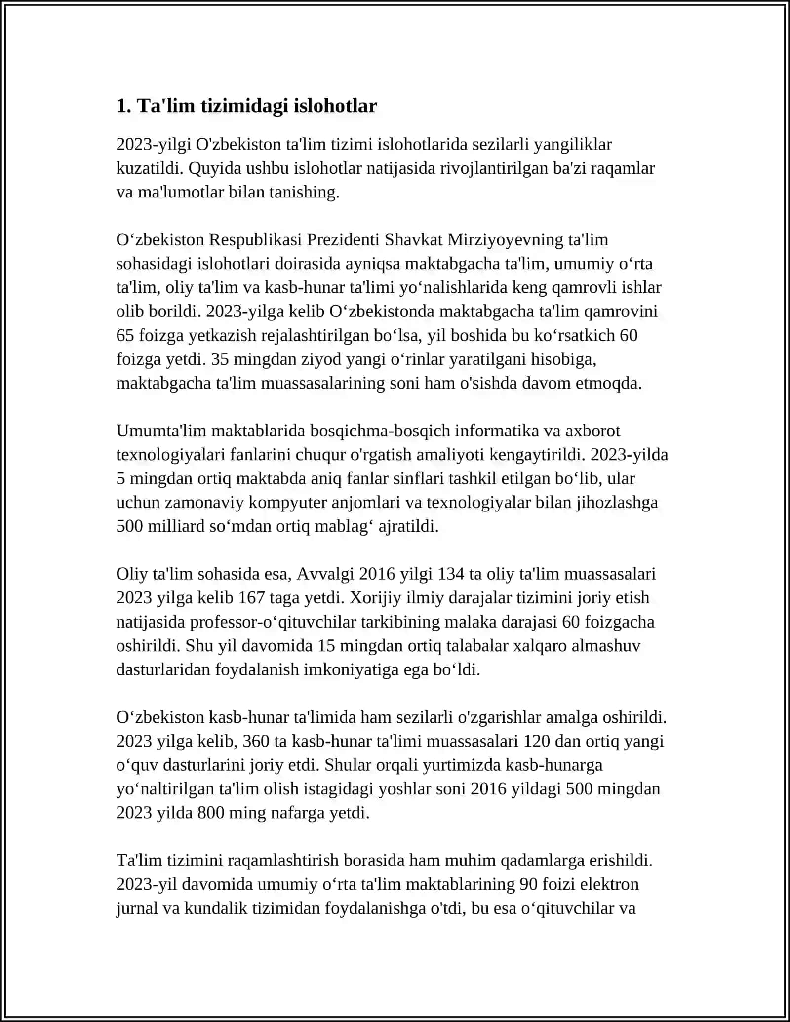 O'ZBEKISTON RESPUBLIKASI IJTIMOIY SOHADA ISLOHOTLAR 3