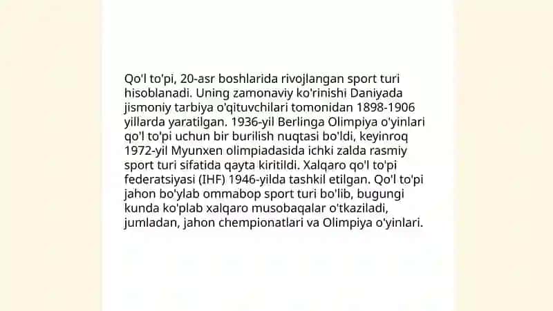 Qo'l to'pi o'yinini paydo bo'lishi 3