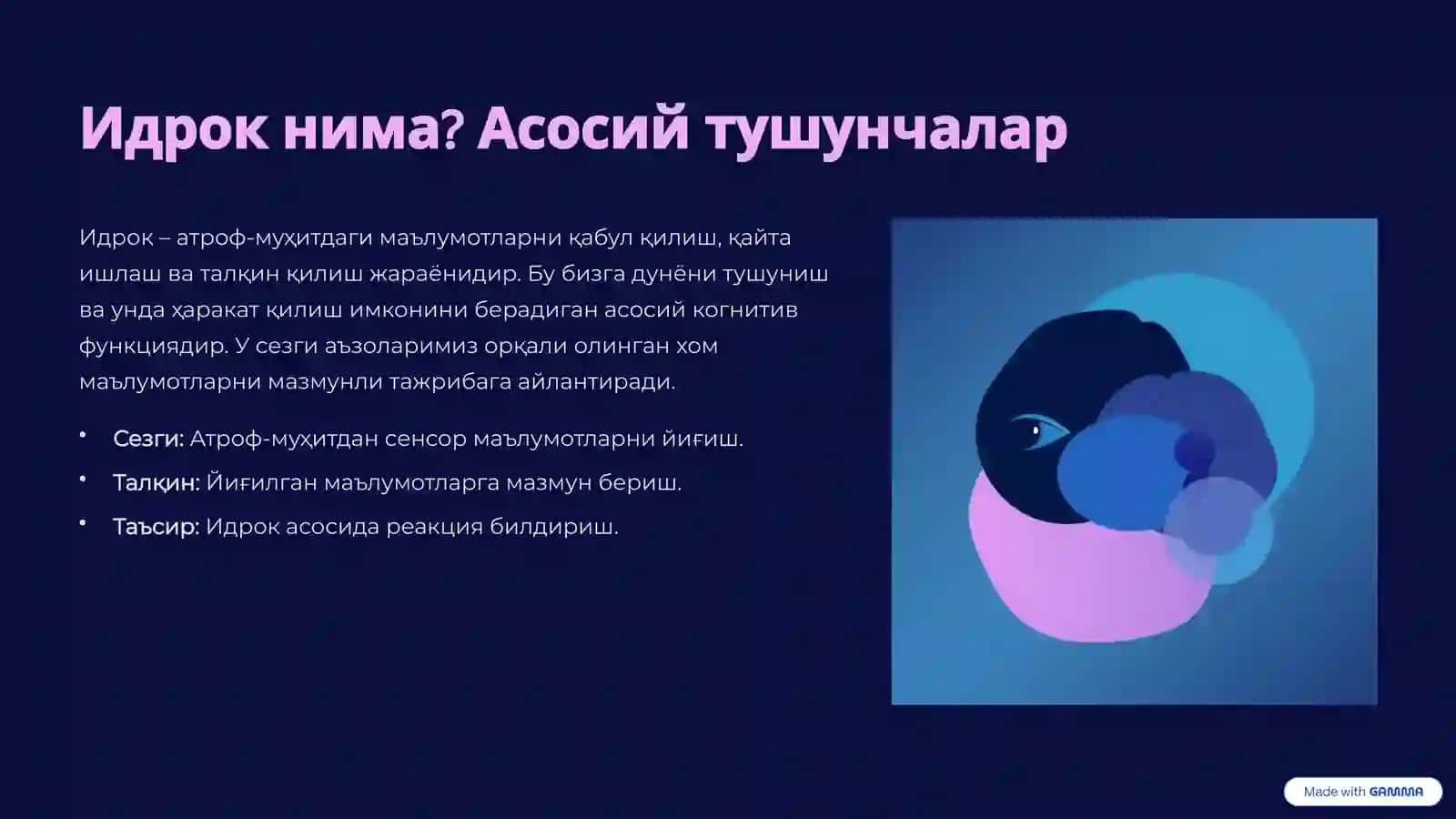 Идрокнинг таснифи ва турлари 3