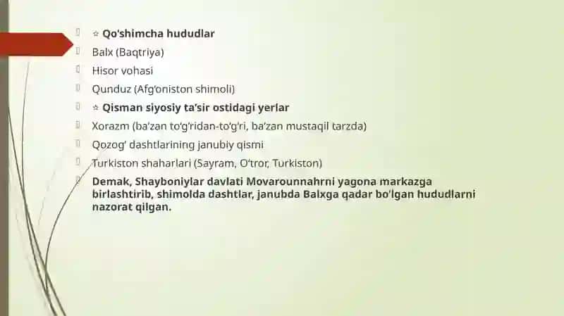 Shayboniylar davri tarixiy geografiyasi 3