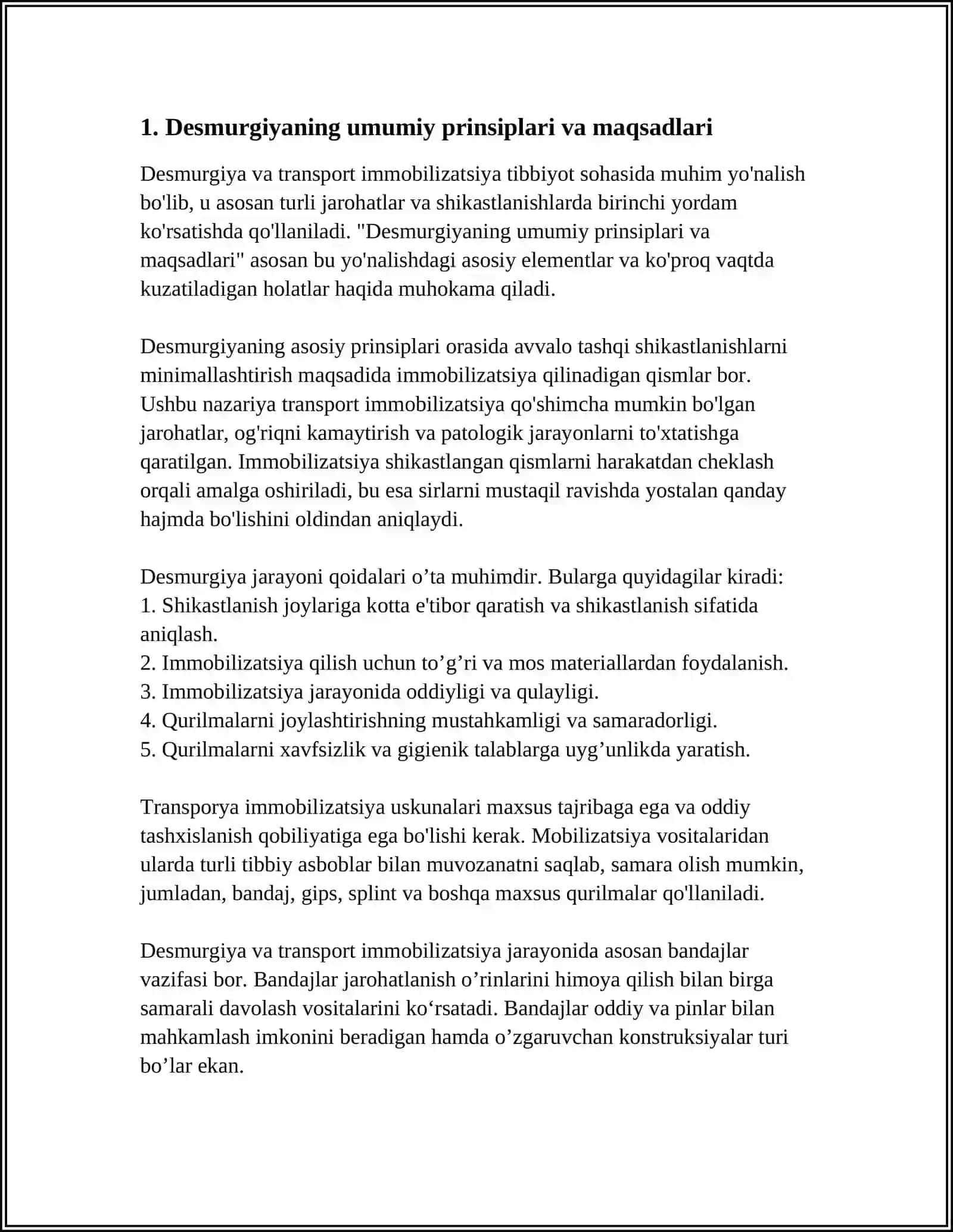 DESMURGIYA VA TRANSPORT IMMOBILIZATSIYA 3
