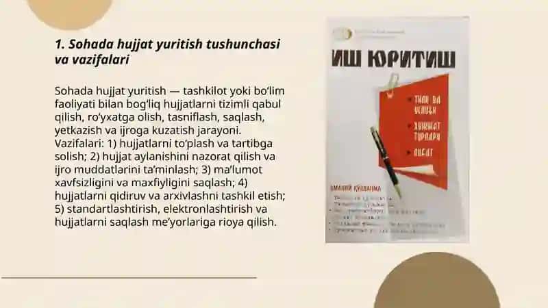 Sohada hujjat yuritish asoslari 3