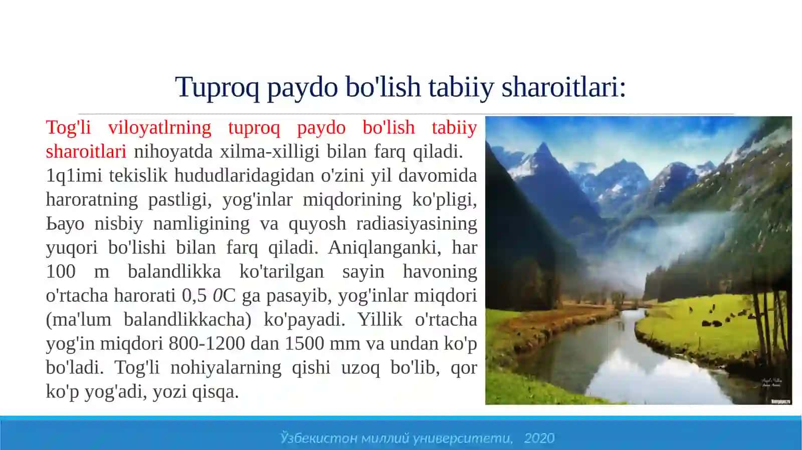 Tog'li viloyatlarınig tuproqlari 3