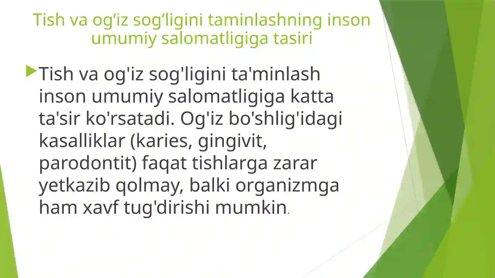 Og’izbo’shlig’Igigienasi.Asisiyvaqo’shimchatozalashvositalari 3