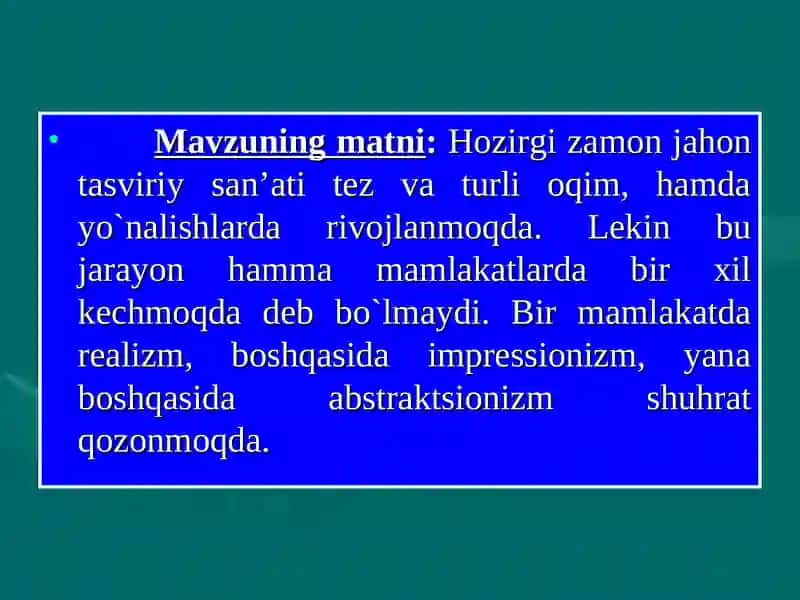 TASVIRIY SAN’AT MASHG`ULOTLARINING ZAMONAVIY TA’LIMI 3