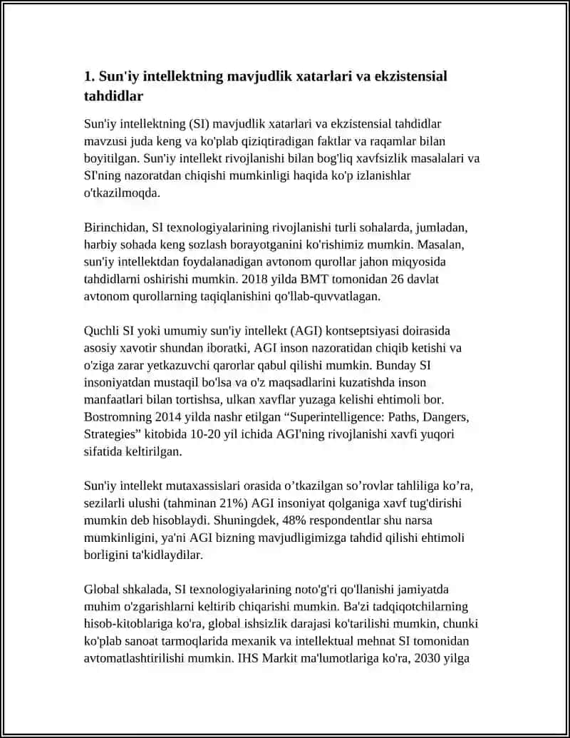 SUNIY ENTELEKTNING INSONIYATGA XAVFI 3