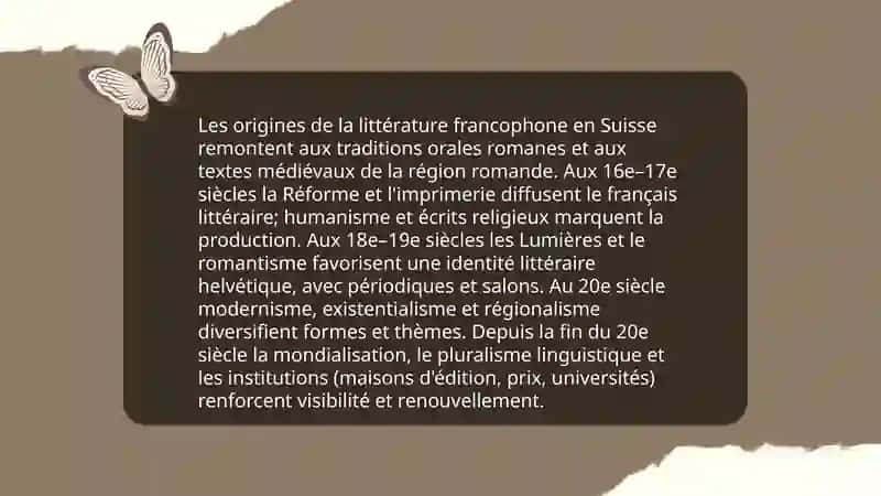 La litterature Francophone de Suisse 3
