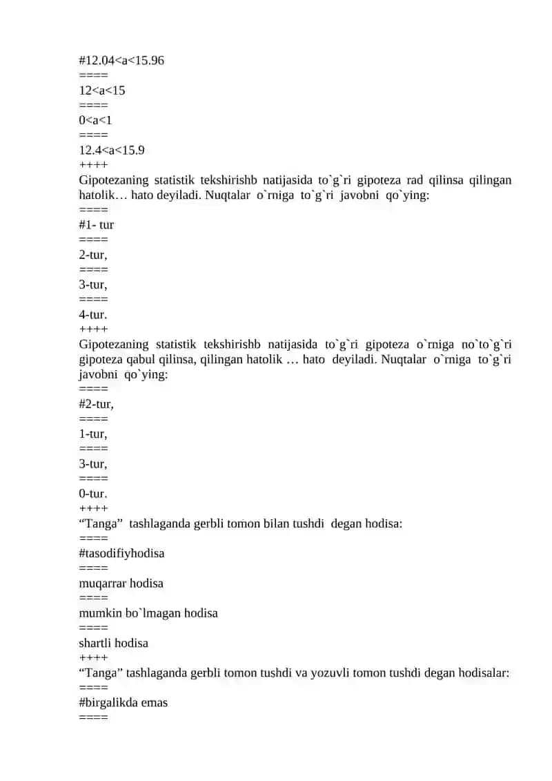 Nazariy taqsimot noma`lun parametrining 3