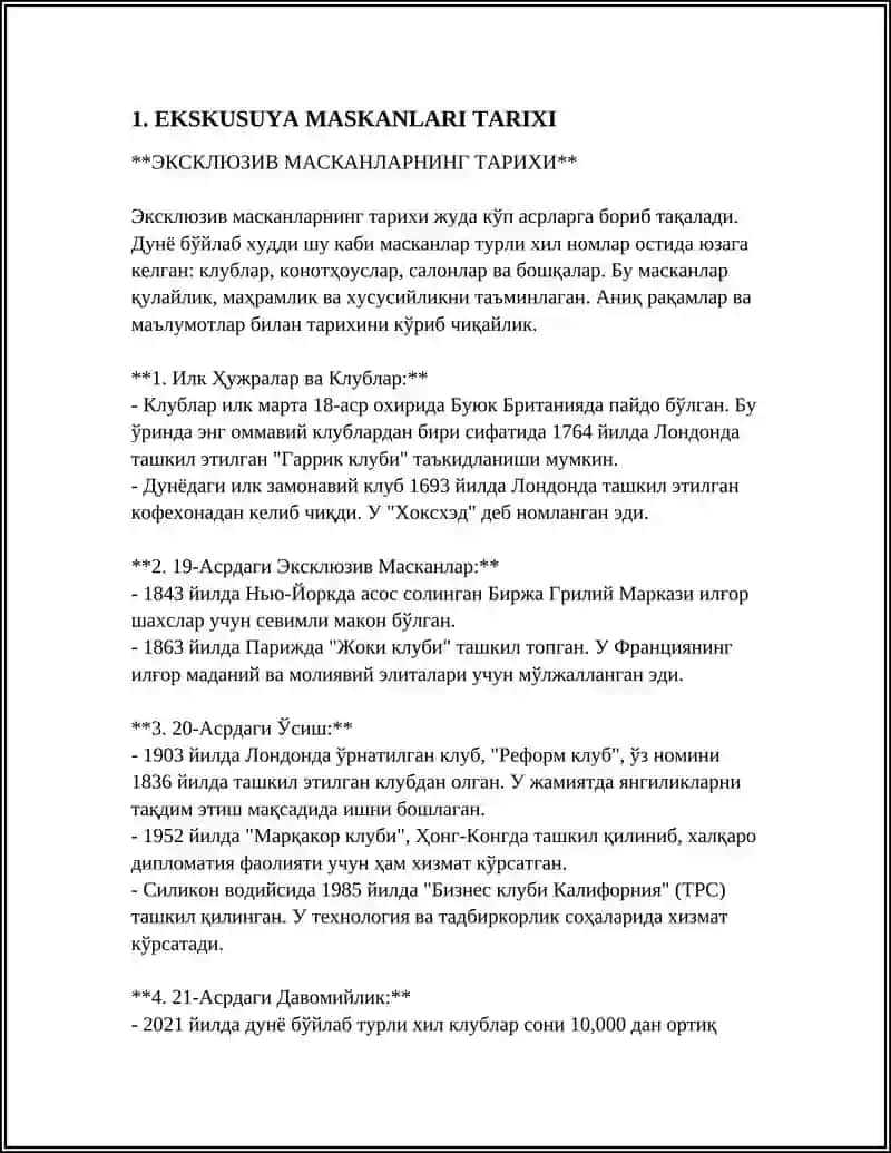 EKSKUSUYA MASKANLARI TARIXI 3