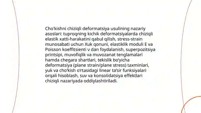 Cho'kishni chiziqli deformatsiya usulida aniqlash 3