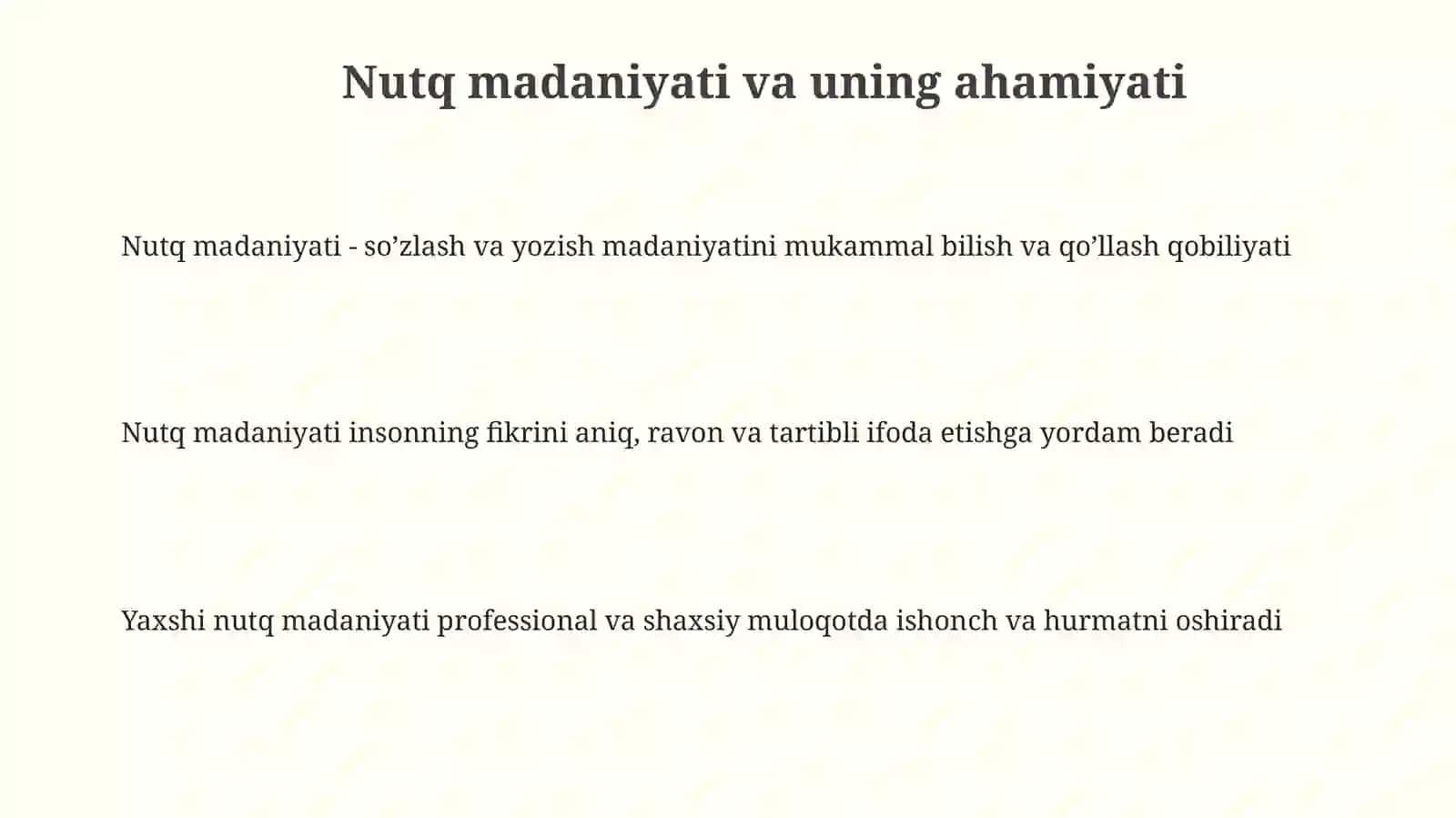 Nutq madaniyati. Me’yor tushunchasi 3