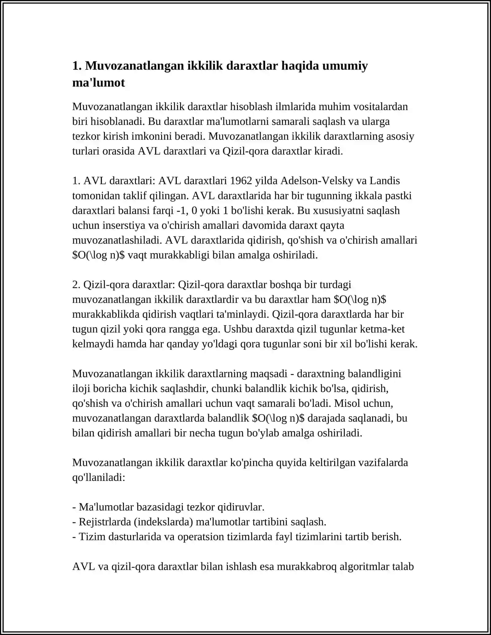 MUVOZANATLANGAN IKKILIK DARAXT 3