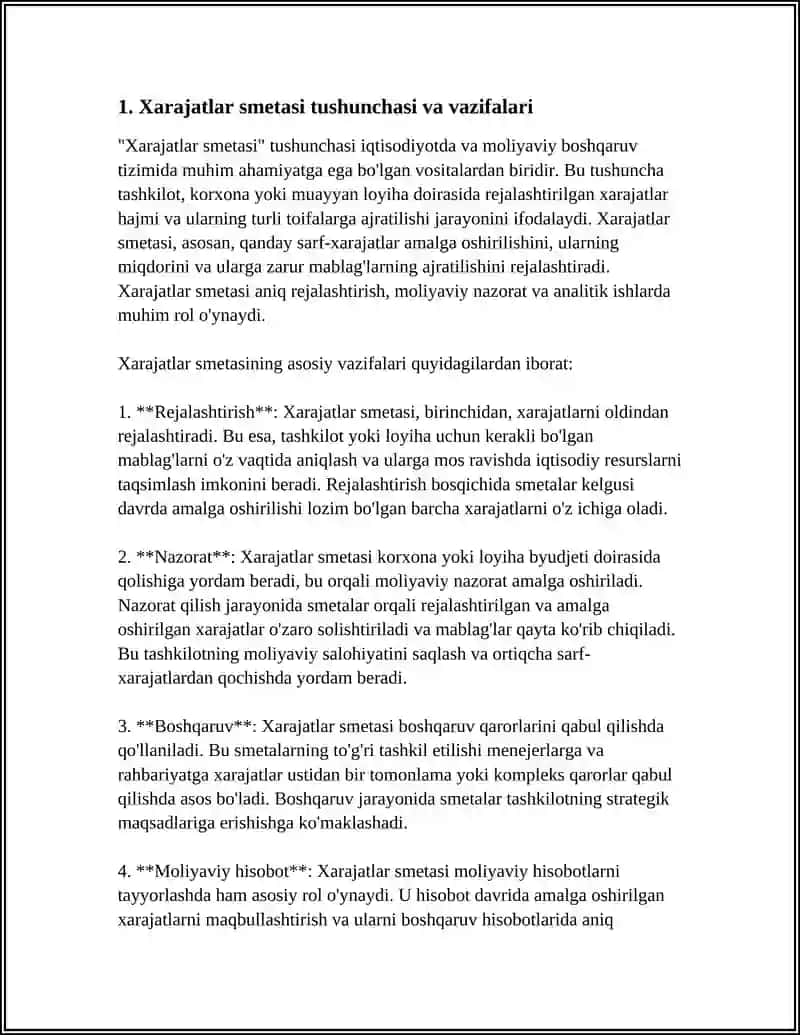 XARAJATLAR SMETASI VA SHTATLAR JADVALI 3