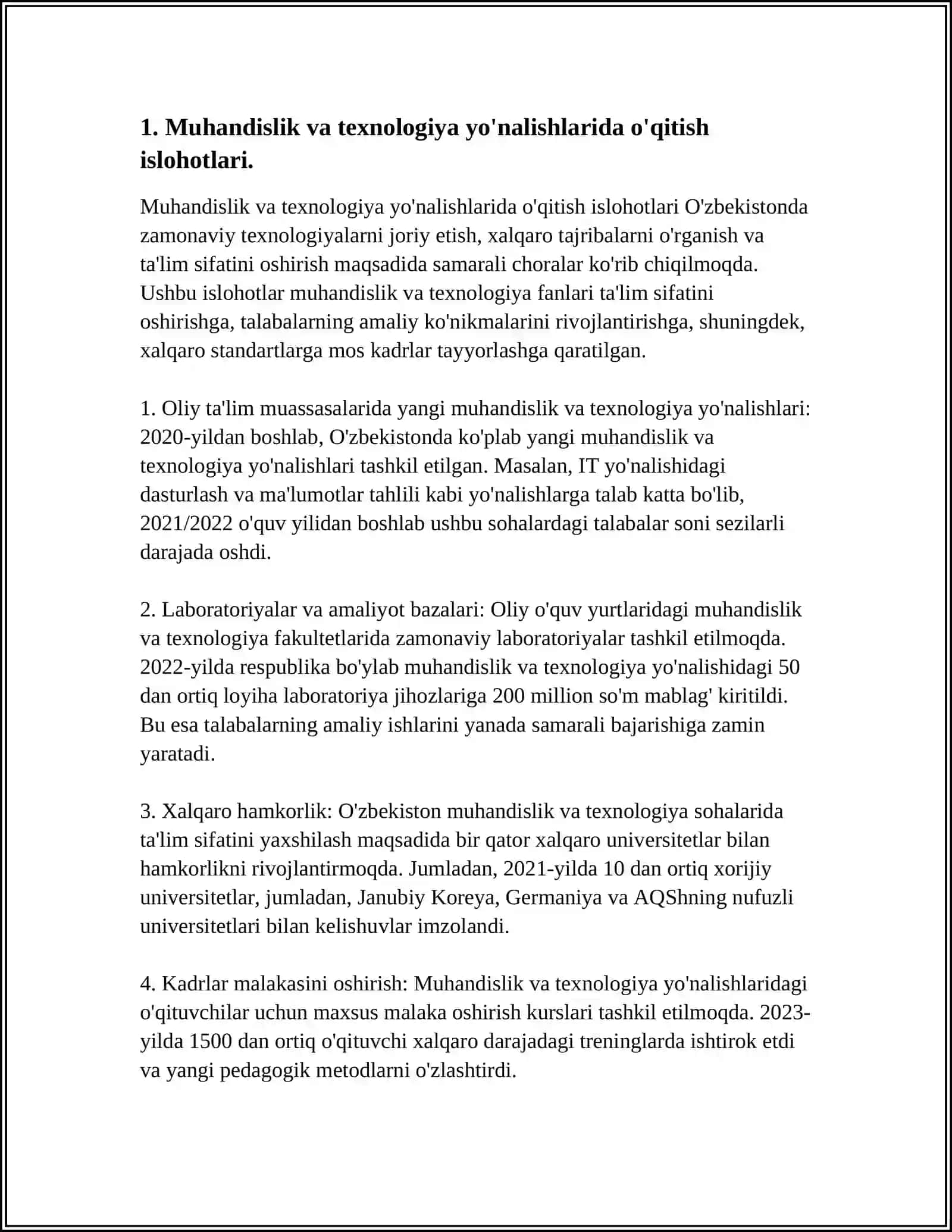 OʻZBEKISTON RESPUBLIKASIDA TA'LIM SOHASIDA AMALGA OSHIRILGAN ISLOHOTLAR 3
