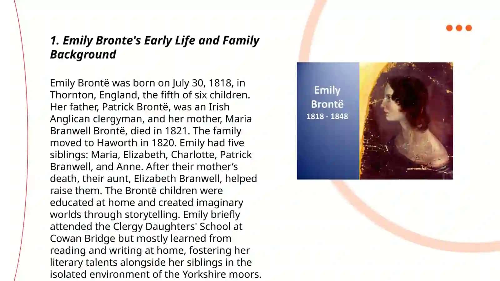 Emily Bronte's Early Life and Family Background 3
