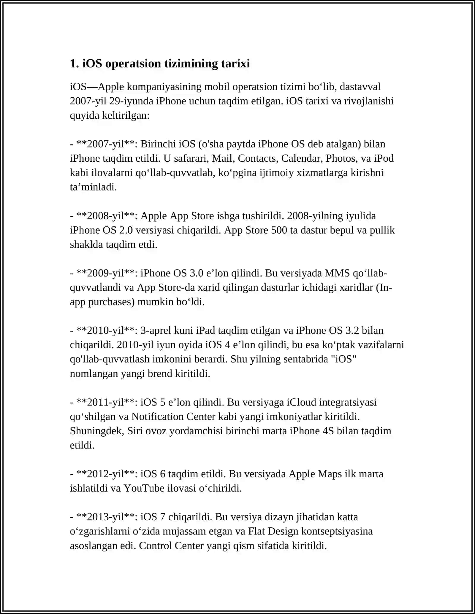 iOS MOBIL OPERATSION TIZIMI 3