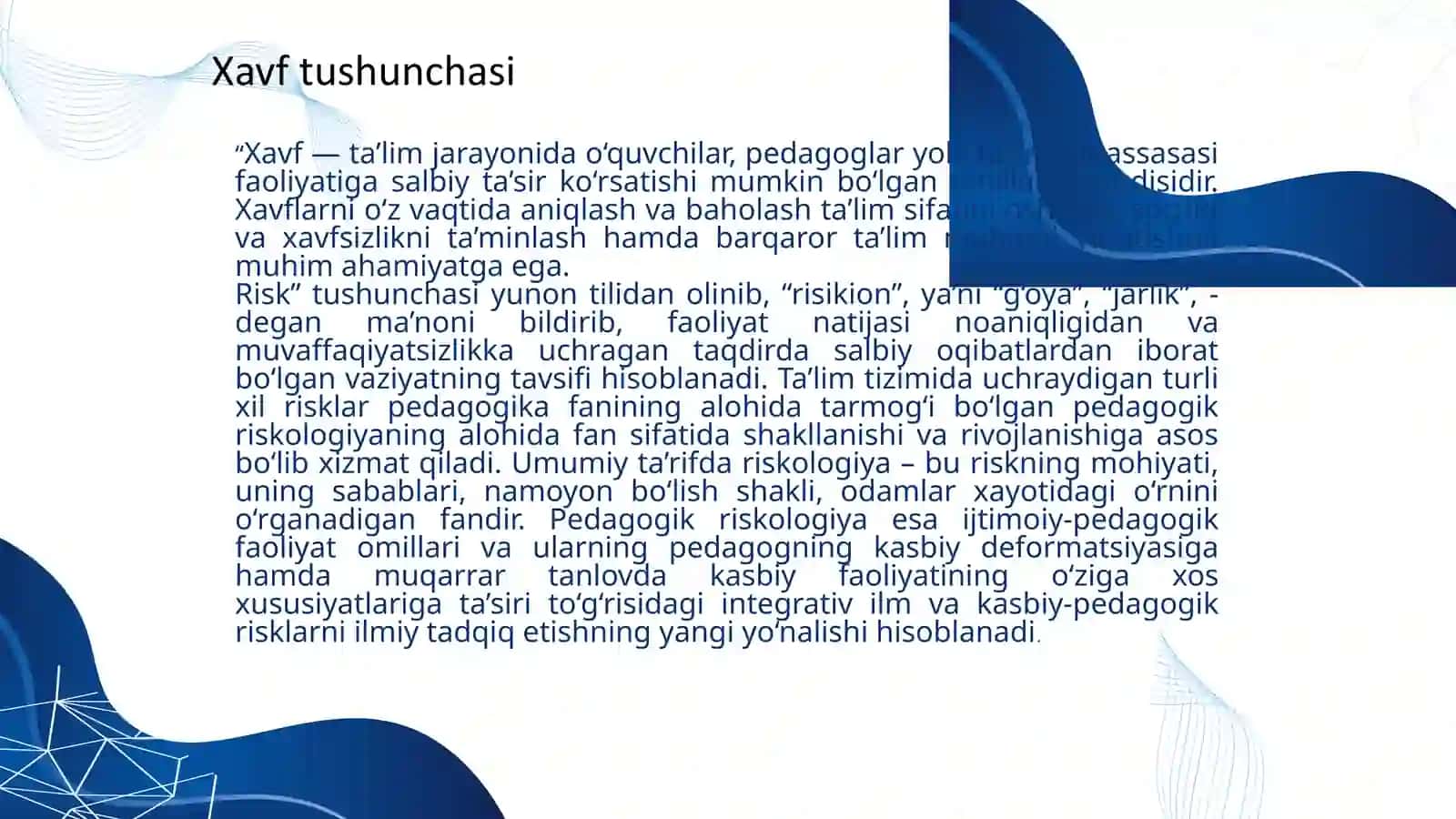 Ta’lim jarayonida xavflarni tahlil qilish va ularning ta’sirini baholash 3
