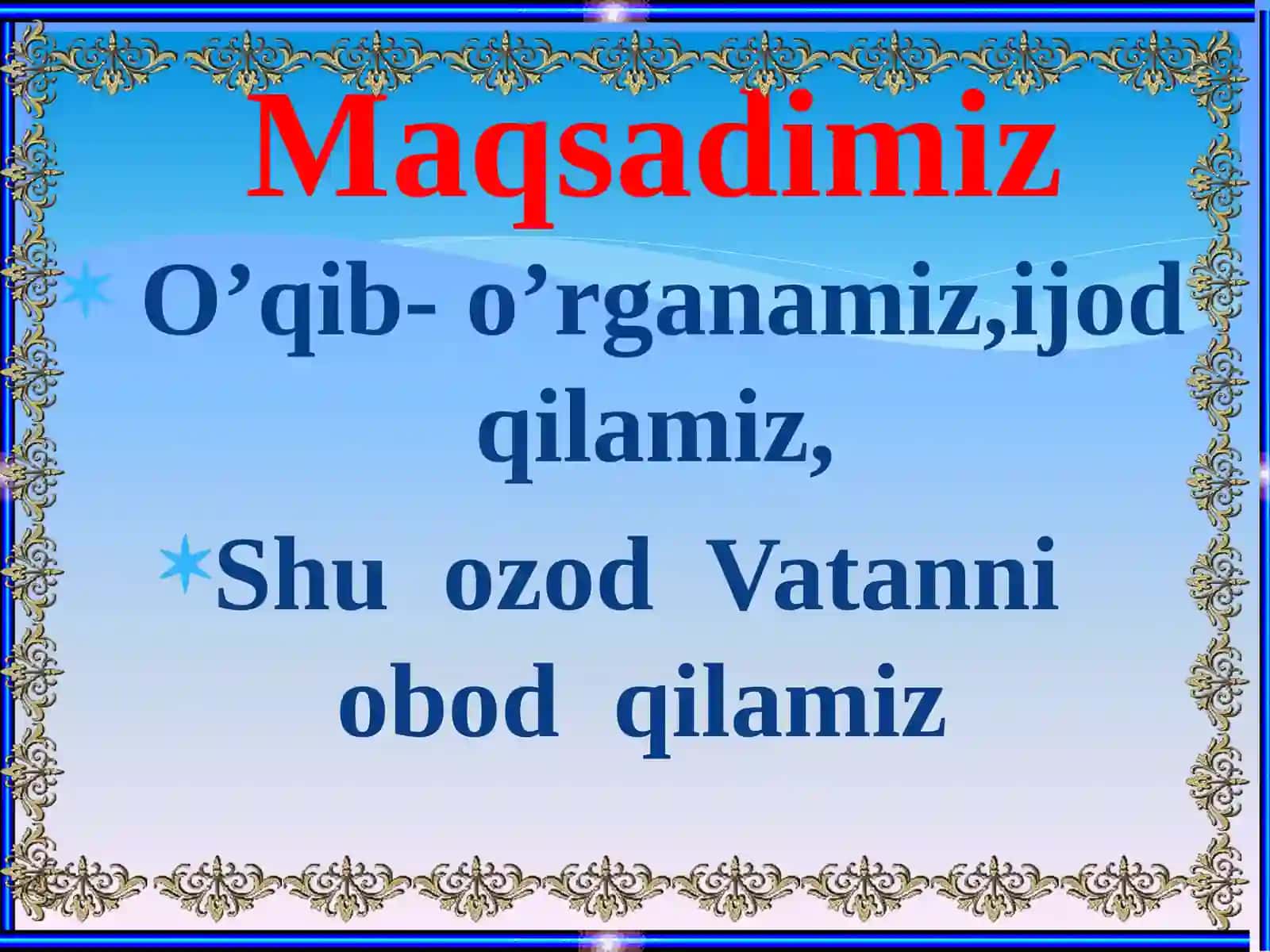 O’QISH FANIDAN Dars ishlanmasi 3