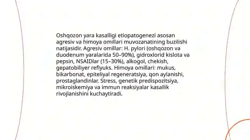 Oshqozon yara kasalligi etiopatogenezi 3