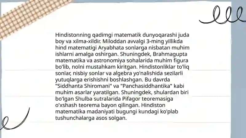 Hindistonning qadimgi matematika asarlari 3