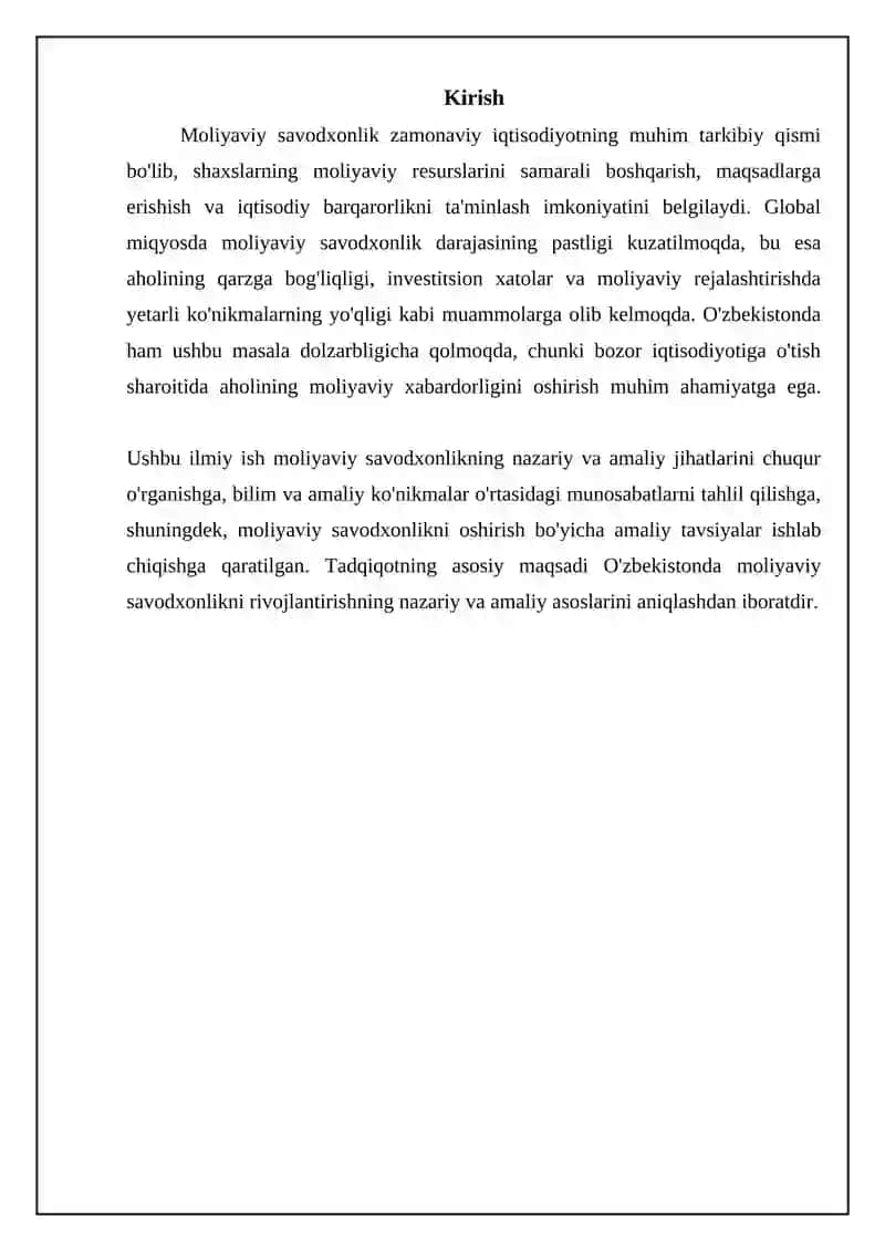 Moliyaviy savodxonlik: bilim va amaliy ko'nikmalar 3