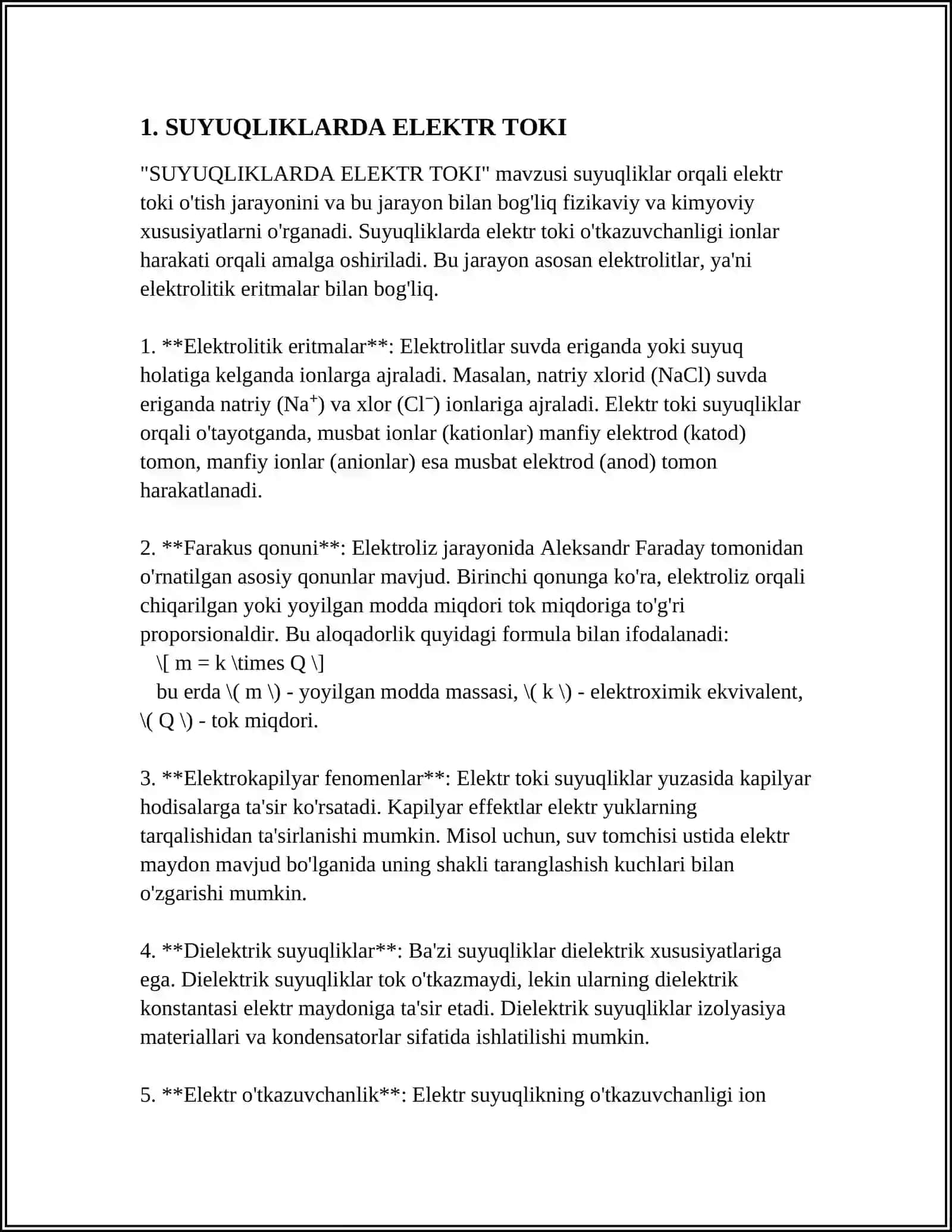 SUYUQLIKLARDA ELEKTR TOKI 3