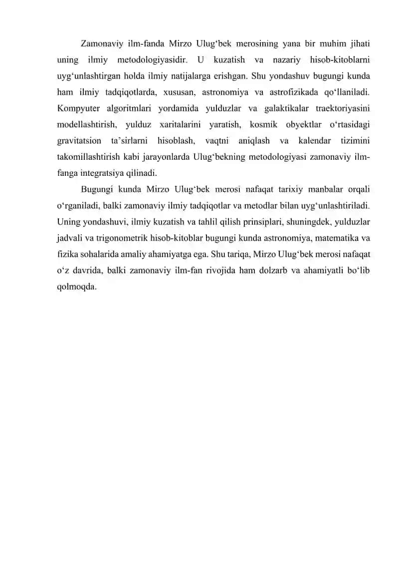 Mirzo Ulugʻbek merosining jahon fani taraqqiyotida tutgan oʻrni 3