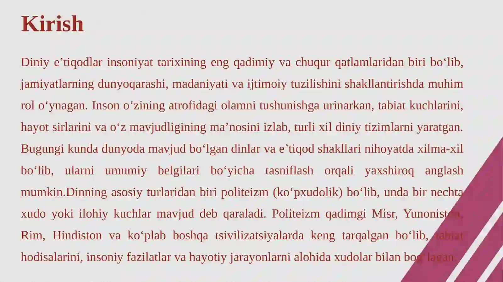 Dinning turlari—Politeizm,Monoteizm va Genoteizm 3