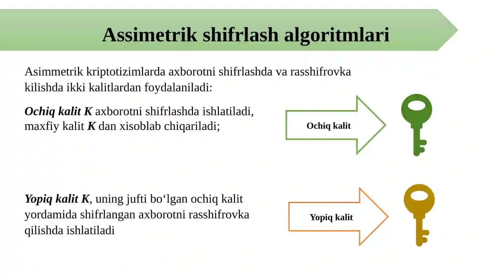 Assimetrik shifrlash 3