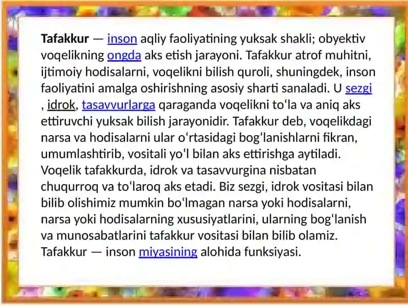 Tafakkur va O'ng 3