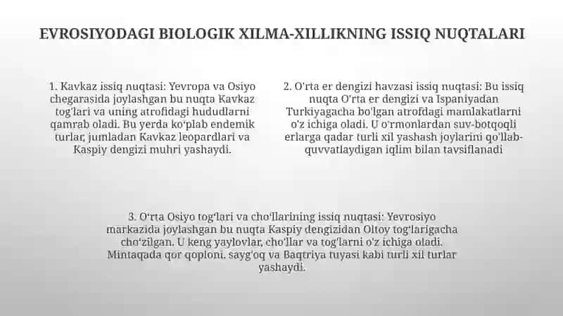 Yevrosiyo Milliy BogʻLar Va QoʻRiqxonalari 3