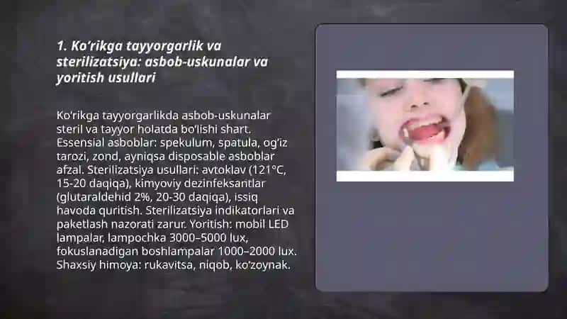 Ogʻiz boʻshligʻi profilaktik koʻrigini oʻtkazish usullari 3