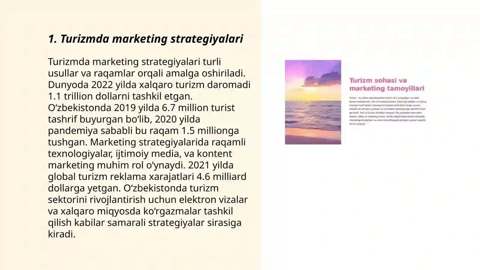 Turizmda marketing sohasida prezentatsiya 3
