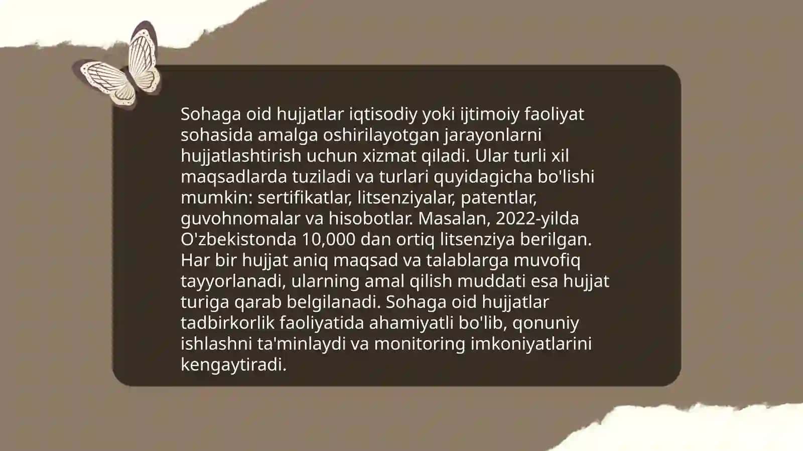 Sohaga oid hujjatlar bilan tanishish 3