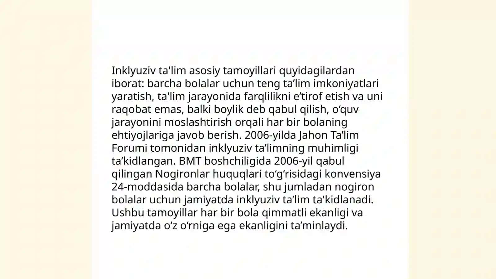 Chet elda alohida ta'lim ehtiyojlari bo'lgan bolalarning inklyuziv ta'limi 3