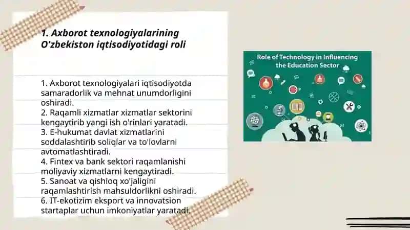 Axborot texnologiyalarining O'zbekiston iqtisodiyotidagi roli 3