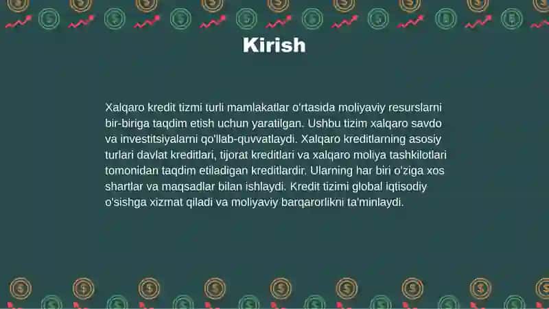 Xalqaro kretid tizmi va uning asosiy turlari 3