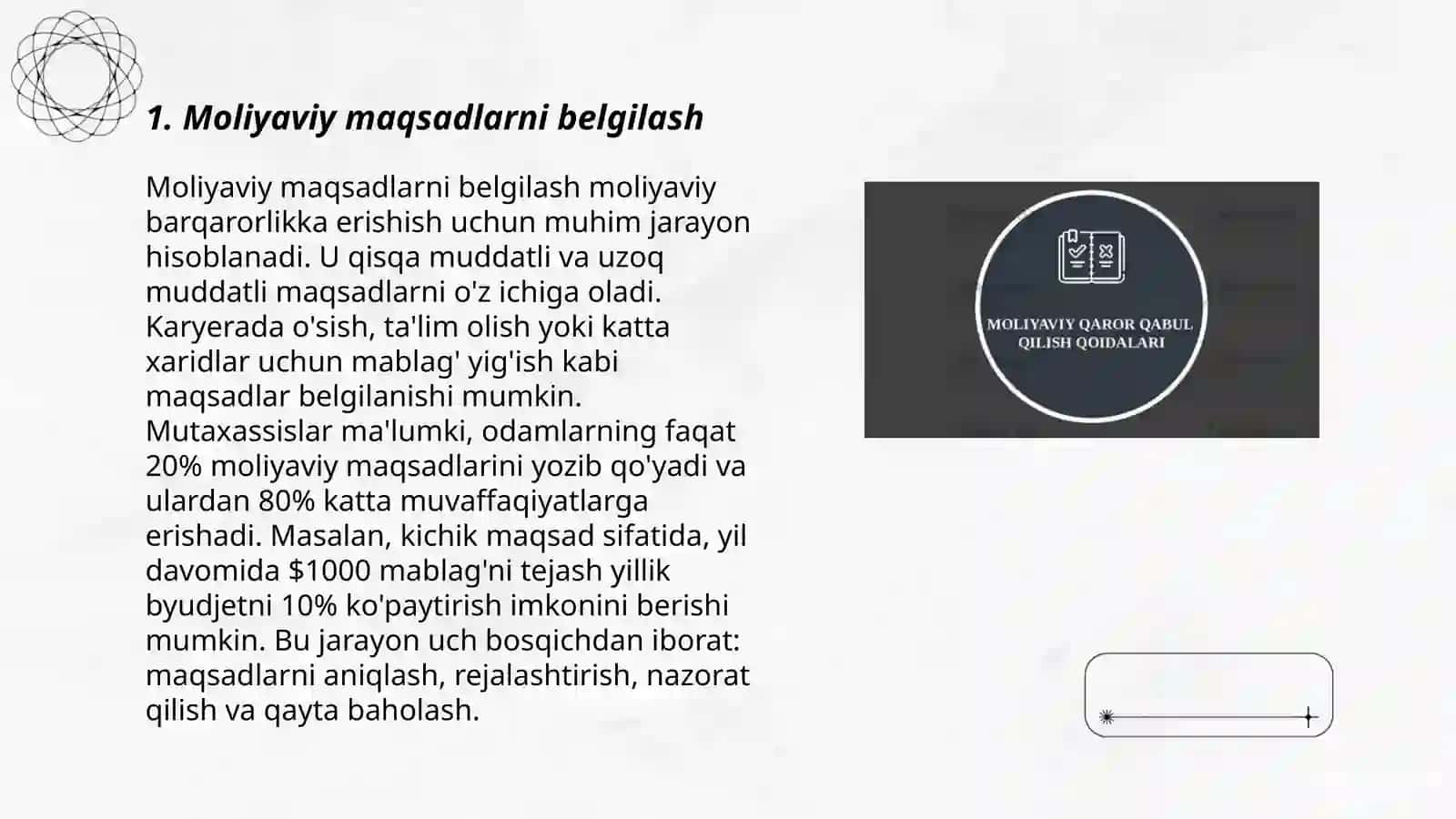 Moliyaviy maqsadlarni belgilash 3