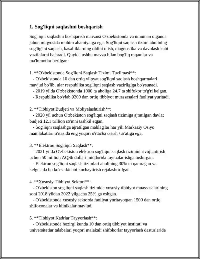 O'zbekistonda Sog'liqni Saqlash Tizimi 3