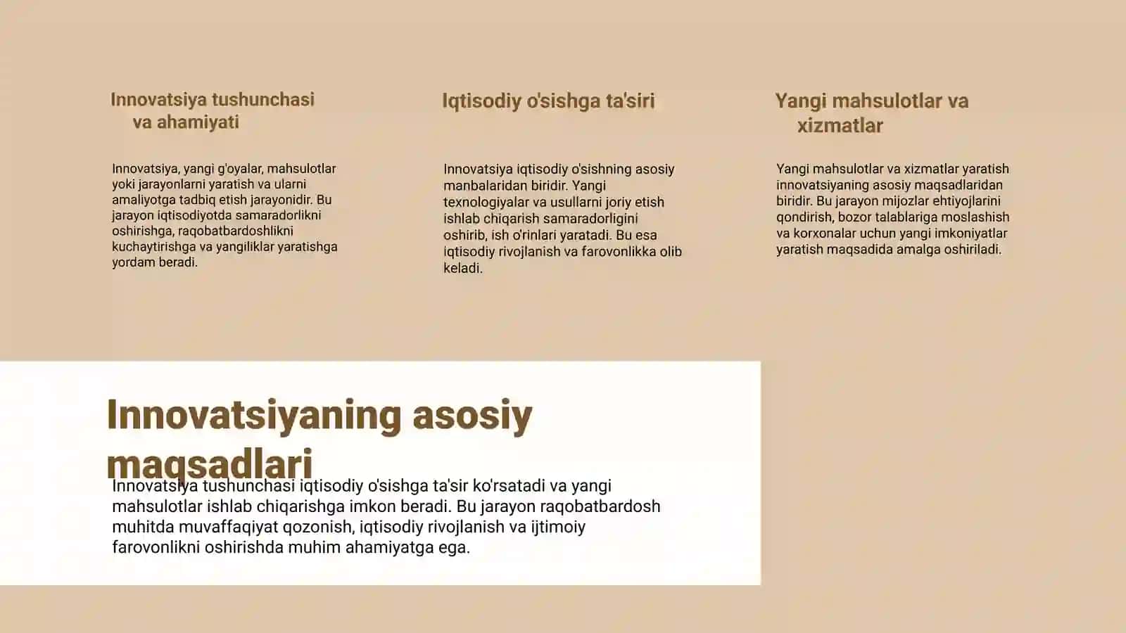 Innovatsiyaning maqsadi va turlari 3