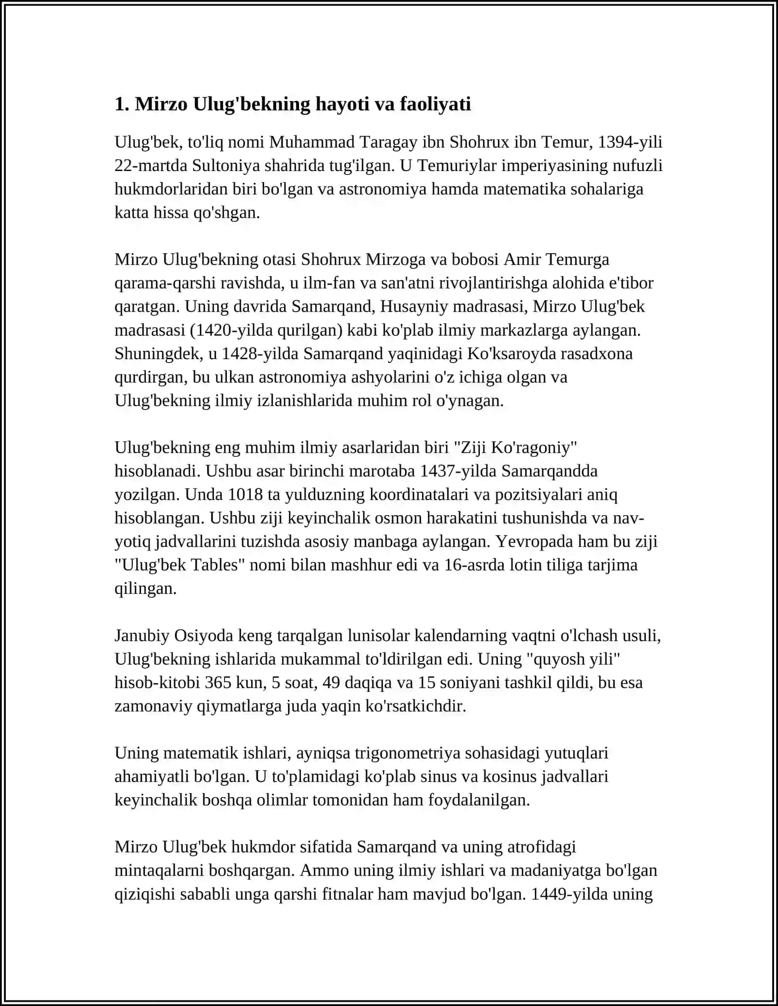 MIRZO ULUG'BEK- DAVLAT ARBOBI VA BUYUK OLIM 3