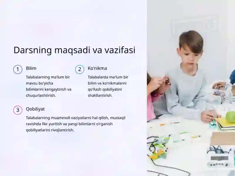 Darsning tarkibiy qismlari va metodikasi 3