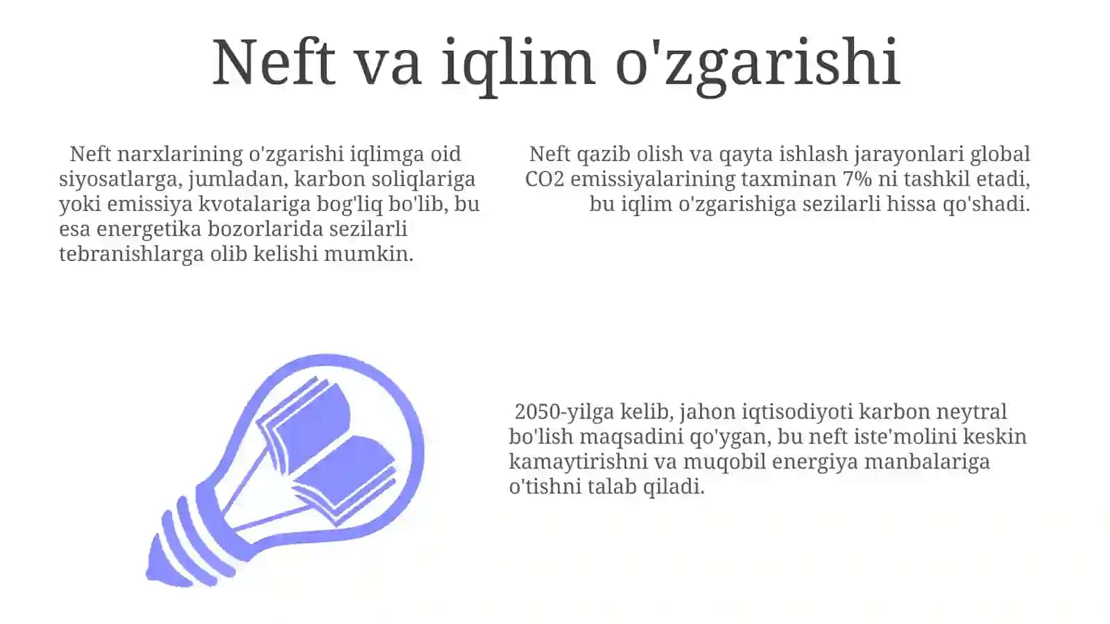 Neft va iqlim o'zgarishi 3