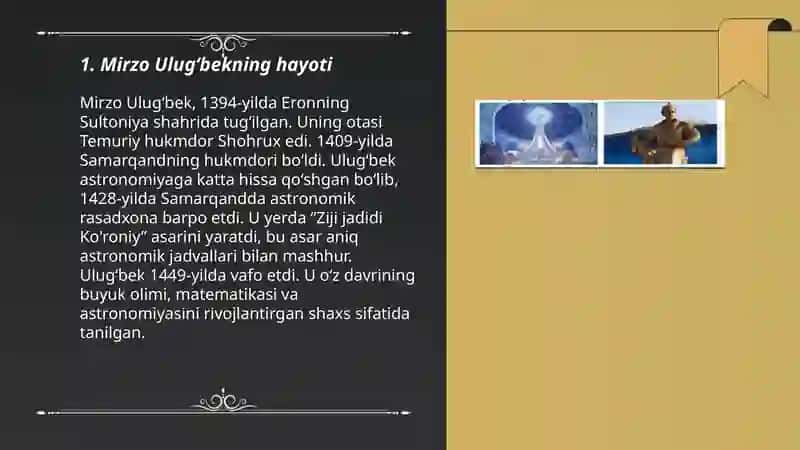 Mirzo Ulugʻbek-davlat arbobi va buyuk olim 3