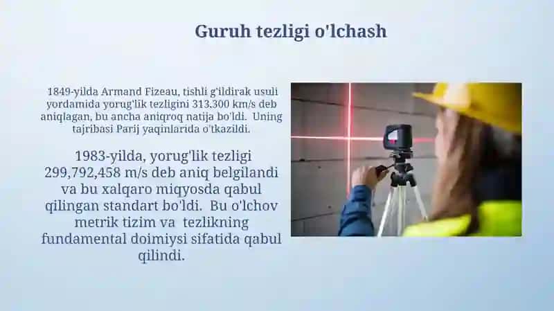 Yorug'lik tezligini o'lchash usullari 3